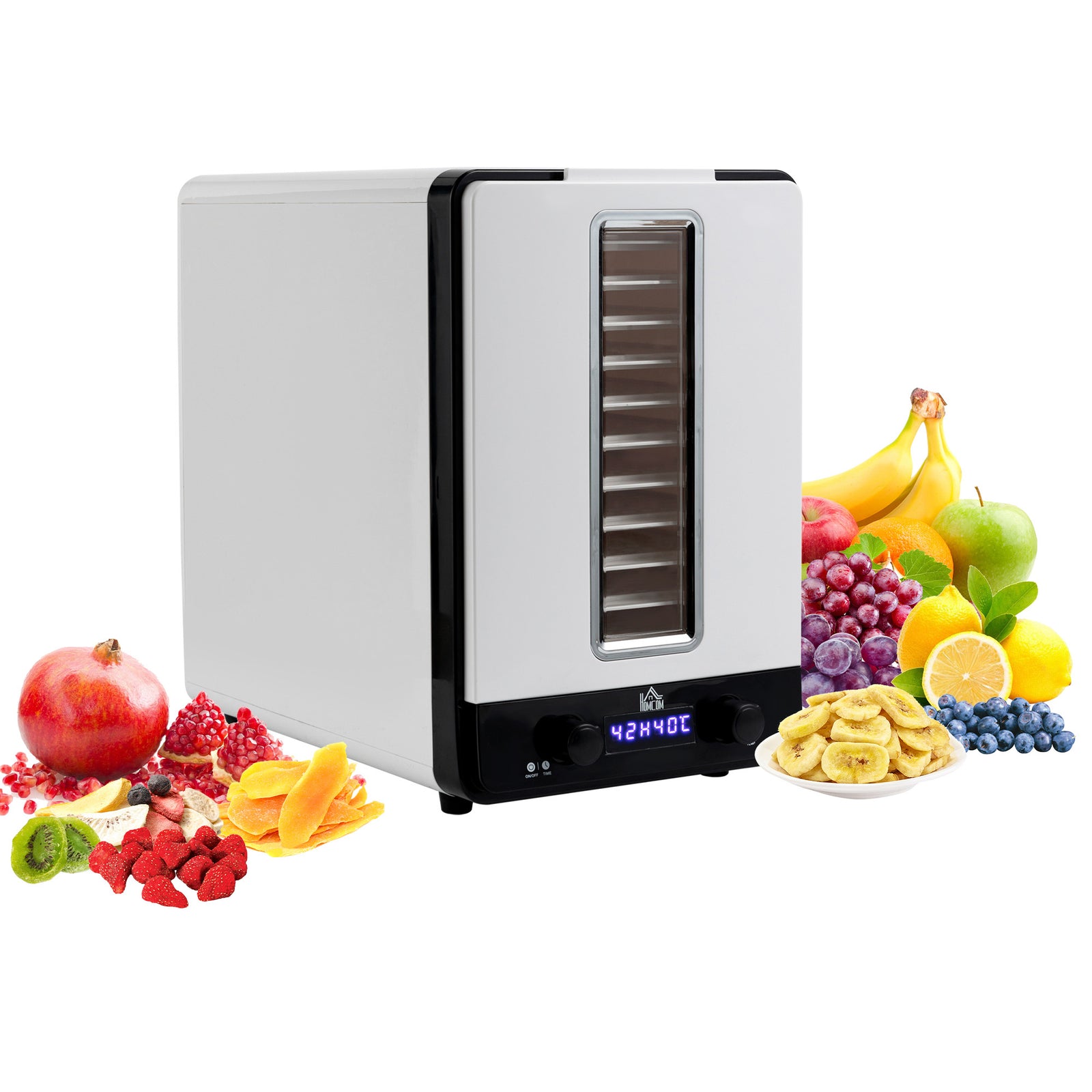 11-Tray Food Dehydrator, 40-70℃ Temperature and Timer