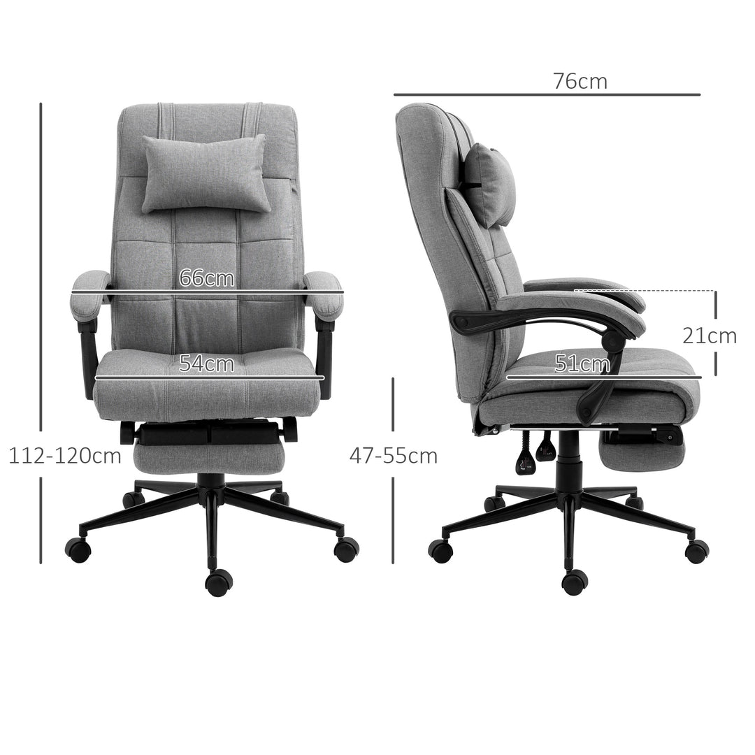 MCL Office Chair with Footrest Ergonomic Office Chair with Armrests Lumber Support and Headrest Light Grey