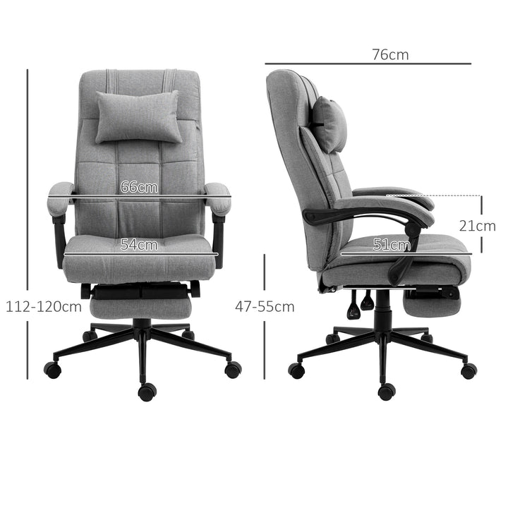 MCL Office Chair with Footrest Ergonomic Office Chair with Armrests Lumber Support and Headrest Light Grey