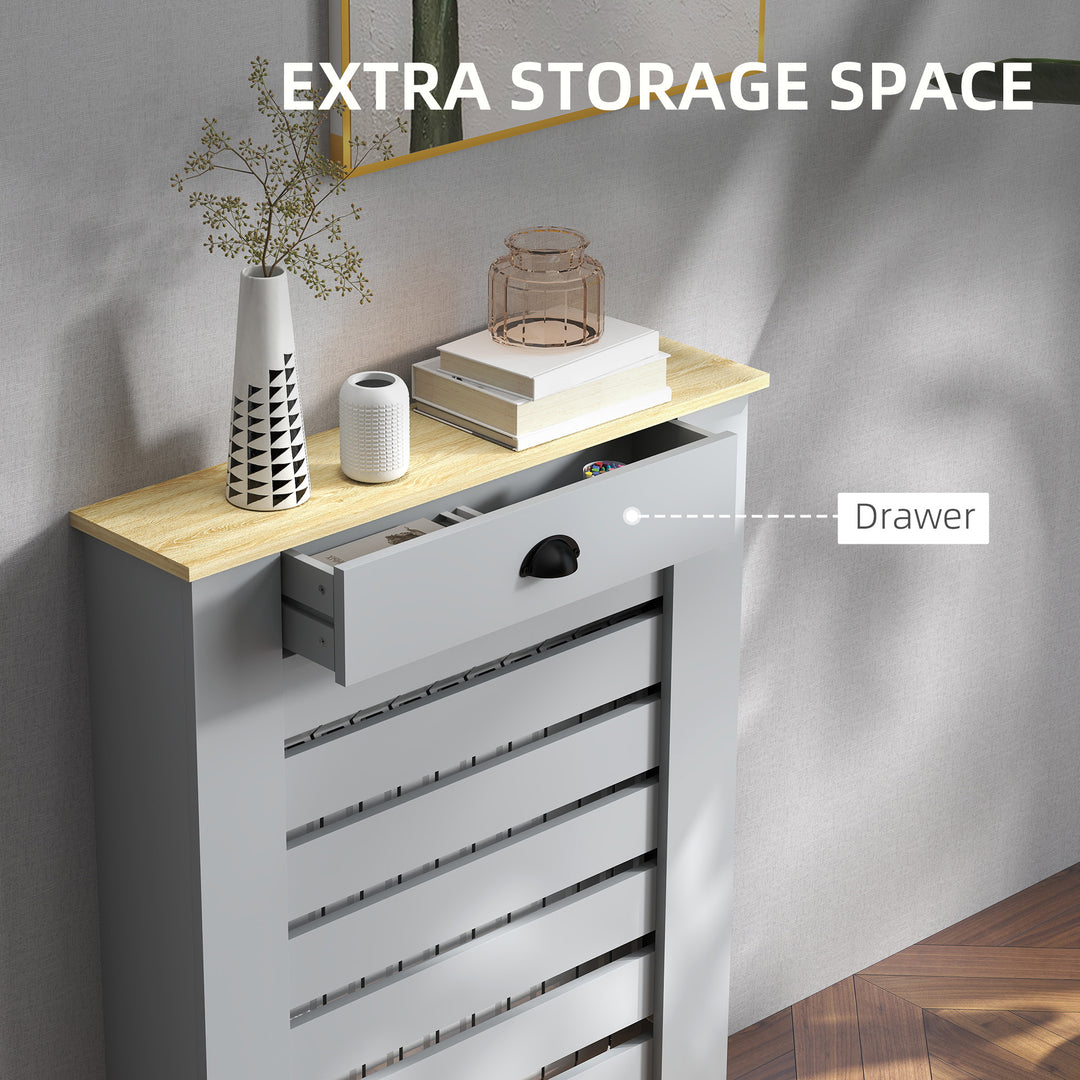 95.5H x 78Wcm Radiator Cover, with Drawer - Grey