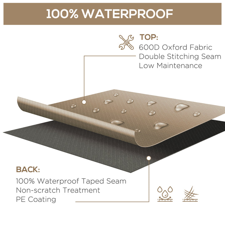 MCL 600D Oxford Patio Garden Furniture Dining Table Chair Set Cover Water Protector Waterproof Anti-UV – Beige