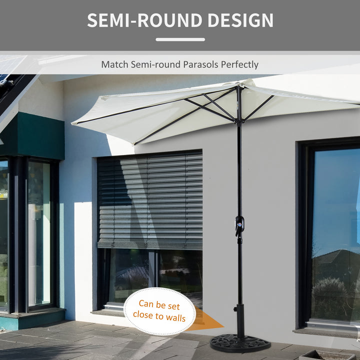 9kg Cement Concrete Half Round Parasol Base Umbrella Stand Garden Outdoor Accessories - Adjustable Coupler Suitable Umbrella Rod: Φ3.5cm, Φ3.8cm, Φ4.8cm