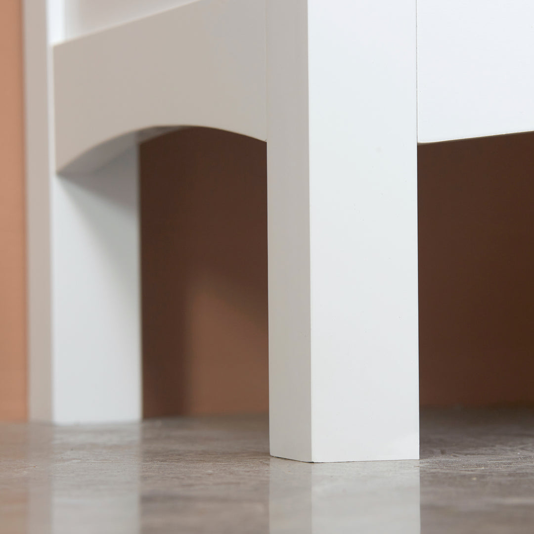 Tall Bathroom Storage Unit, Slim Bathroom Cabinet with Adjustable Shelves and Double Door, White