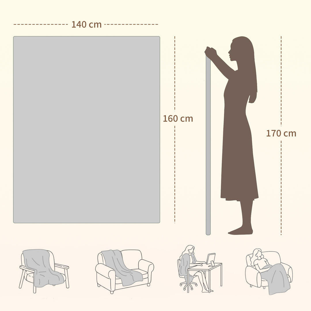 MCL Heated Electric Blanket, Warm Throw Blanket with 5 Heating Levels, 10 Hour Auto-Off Timer, Grey