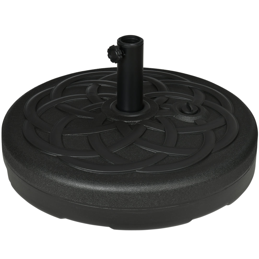 Garden Parasol Base Holder, Outdoor Market Umbrella Stand Weight with Built-In Handle, 25kg Water or 35kg Sand Filled, Black