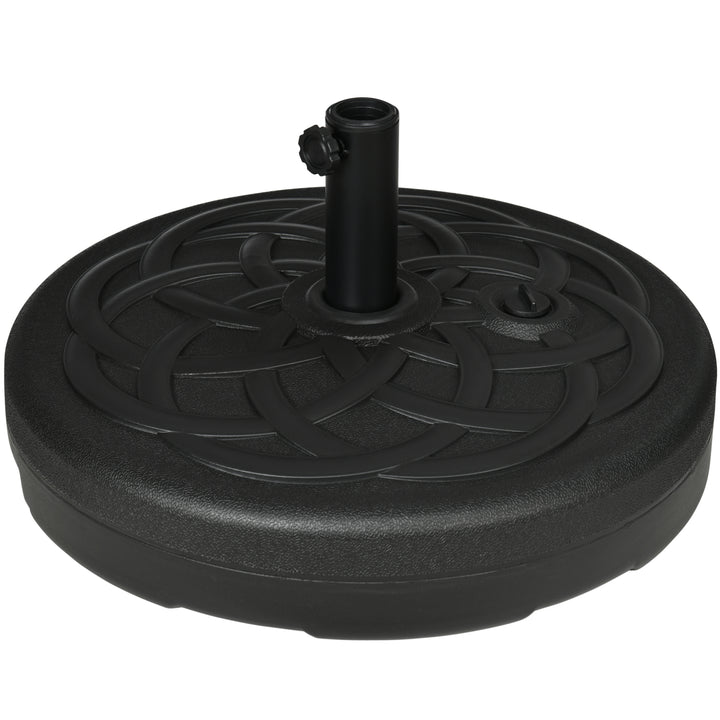 Garden Parasol Base Holder, Outdoor Market Umbrella Stand Weight with Built-In Handle, 25kg Water or 35kg Sand Filled, Black