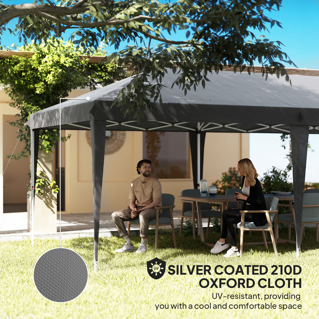 6 x 3 m Pop-Up Steel Frame Gazebo Grey