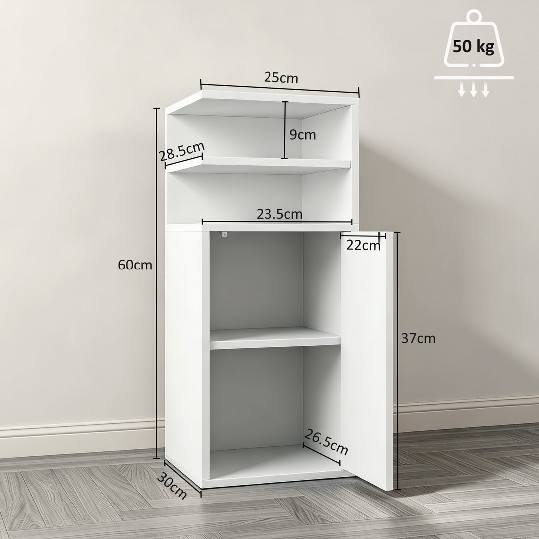 Slim Bedside Table Set of 2, Narrow Bedside Cabinet with Open Cubbies 