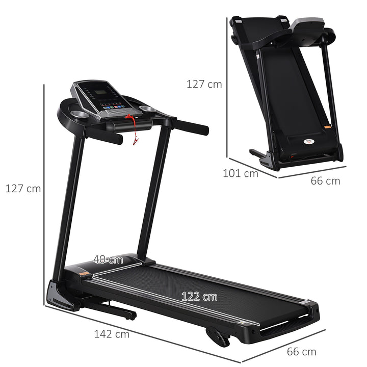 MCL Folding Treadmill, 2.0HP Incline Treadmill Running Machine, 12.8 km/h, with LED Display, Manual Incline, 12 Preset Programs, Drink & Phone Holder for Home Gym Fitness