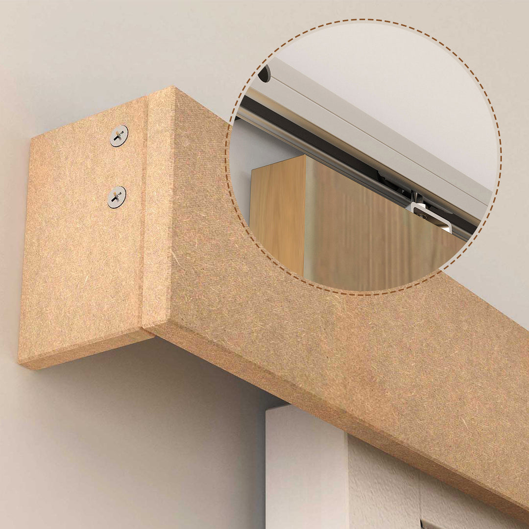 MCL 6.5FT/2000mm Modern Sliding Barn Door Closet Hardware Track Kit Aluminium Track System Unit For Single Wooden Door