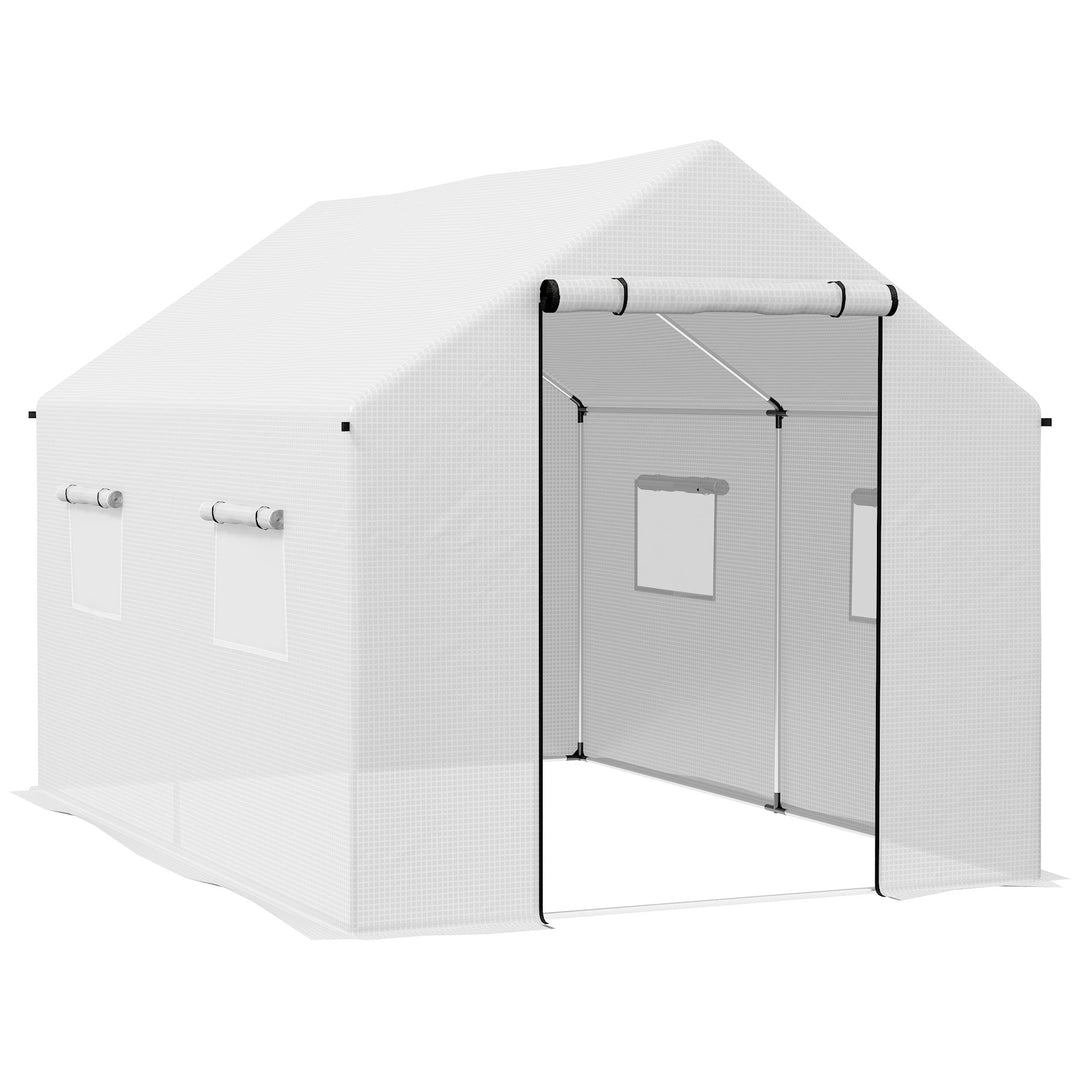 Polyethylene Walk-in Polytunnel Greenhouse, 2 x 3(m), White