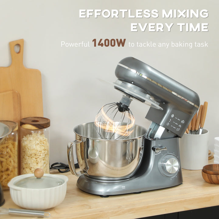 1300W Kitchen Stand Mixer, with Accessories - Silver
