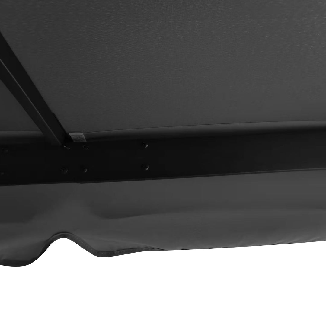 MCL 3 x 3(m) Patio Gazebo Canopy Garden Pavilion Tent Shelter Marquee with 2 Tier Water Repellent Roof, Mosquito Netting and Curtains, Aluminium Frame, Dark Grey