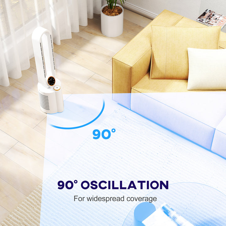 Multi-Mode Bladeless Tower Fan and Humidifier - White