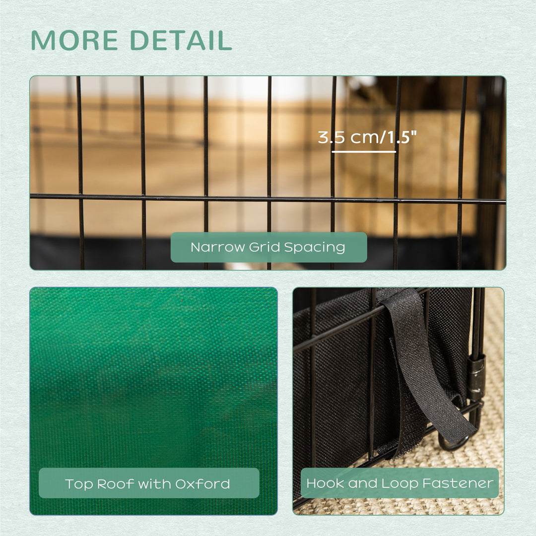 Rabbit Cage Guinea Pig Playpen Small Animal House for Kitties Puppies, w/ Water Proof Oxford Roof Floor 90 x 75 x 75 cm