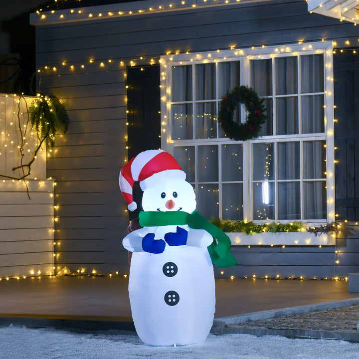 4ft Inflatable Standing Christmas Decoration Large Waterproof Snowman with LED and Inflator