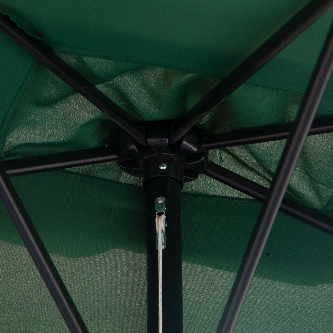 Balcony Half Parasol Semi Round Umbrella Patio Crank Handle (2.3 m, Green)- NO BASE INCLUDED