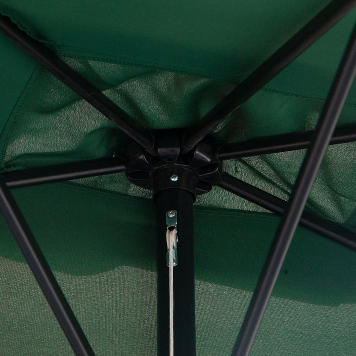Balcony Half Parasol Semi Round Umbrella Patio Crank Handle (2.3 m, Green)- NO BASE INCLUDED