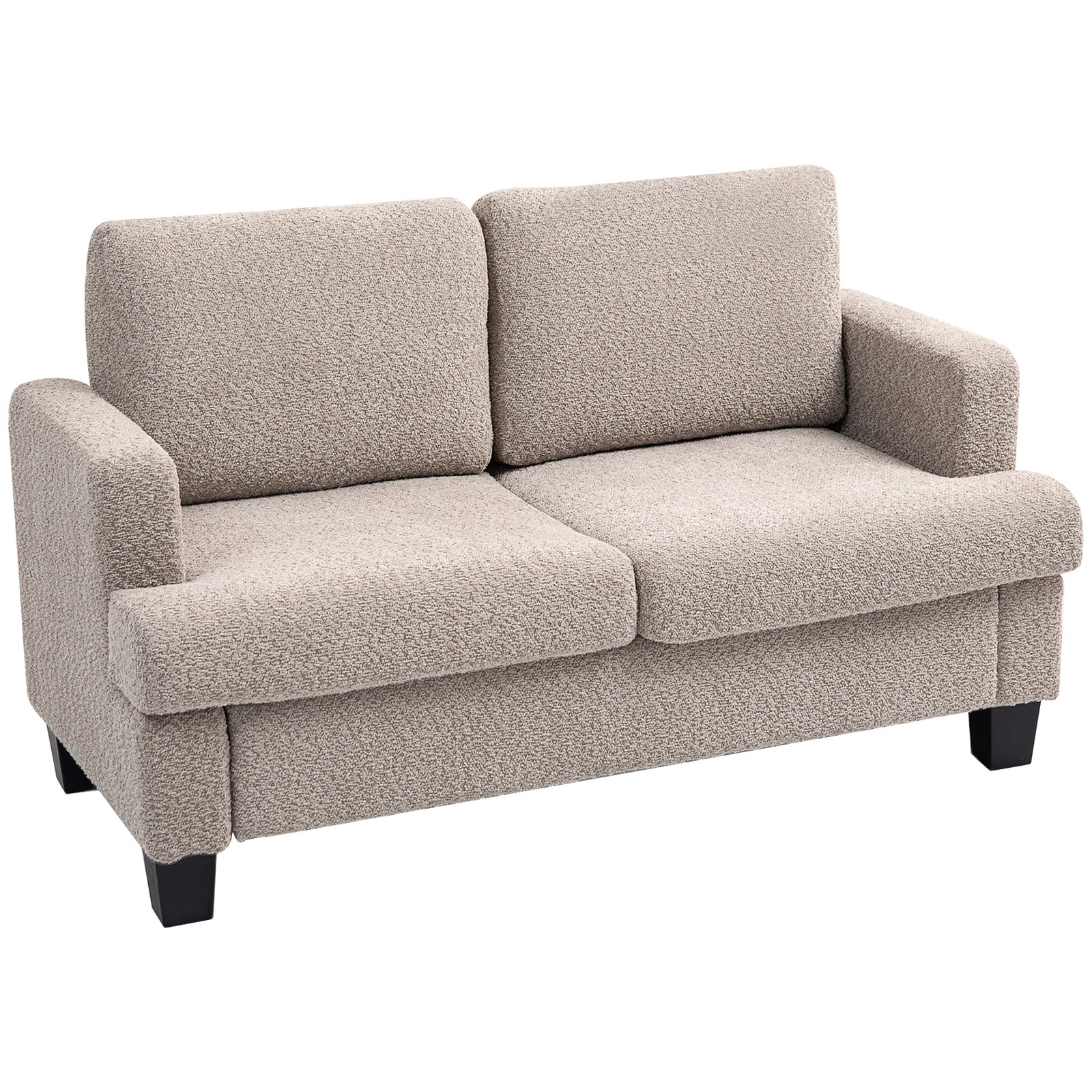 Two-Seater Chenille Sofa - Light Brown