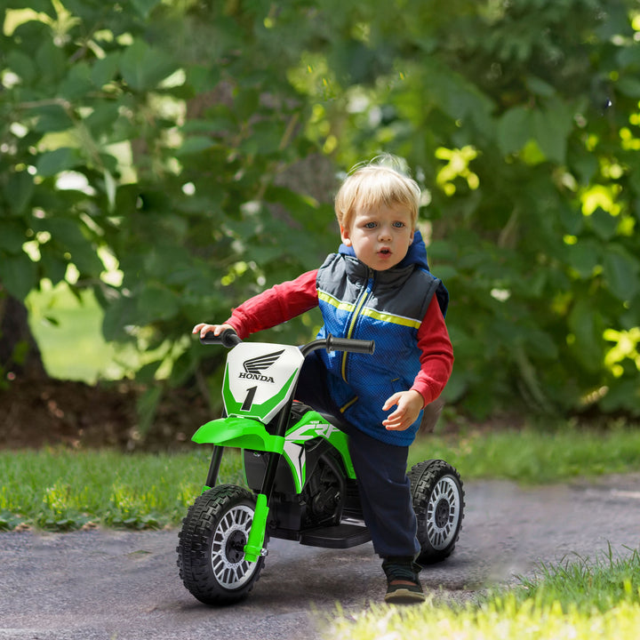 HOMCOM 6V Electric Motorbike for Toddlers, 3-Wheel Design, with Horn and Startup Sound, Vibrant Green | Aosom UK