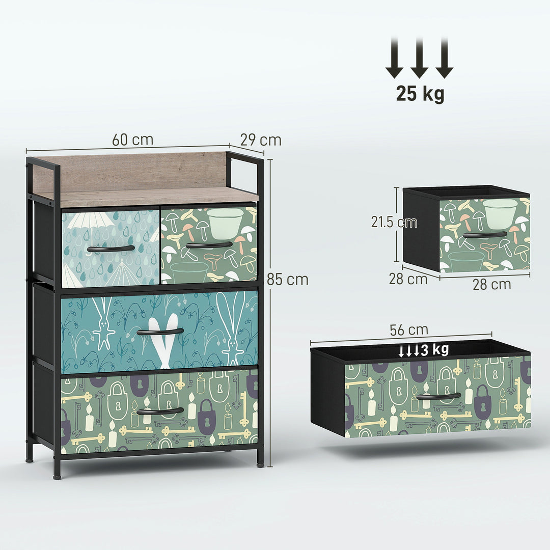 4-Drawer Chest of Drawers - Blue
