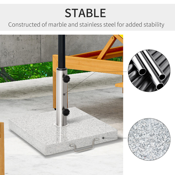 Outsunny 28kg Marble Stand Garden Umbrella Base, Durable Parasol Holder for Patio Furniture, Outdoor Sunshade Support