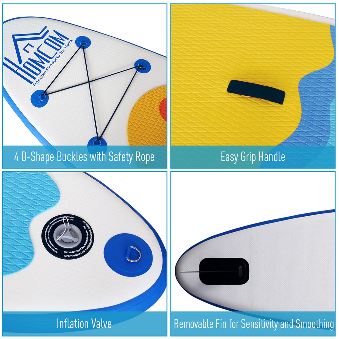 Inflatable Stand Up Paddle Board, 10' x 30" x 4", Non-Slip SUP, with ISUP Accessories, Hand Pump, 1 Fin, Adj Paddle, Backpack for Youth Adult Beginners/Experts