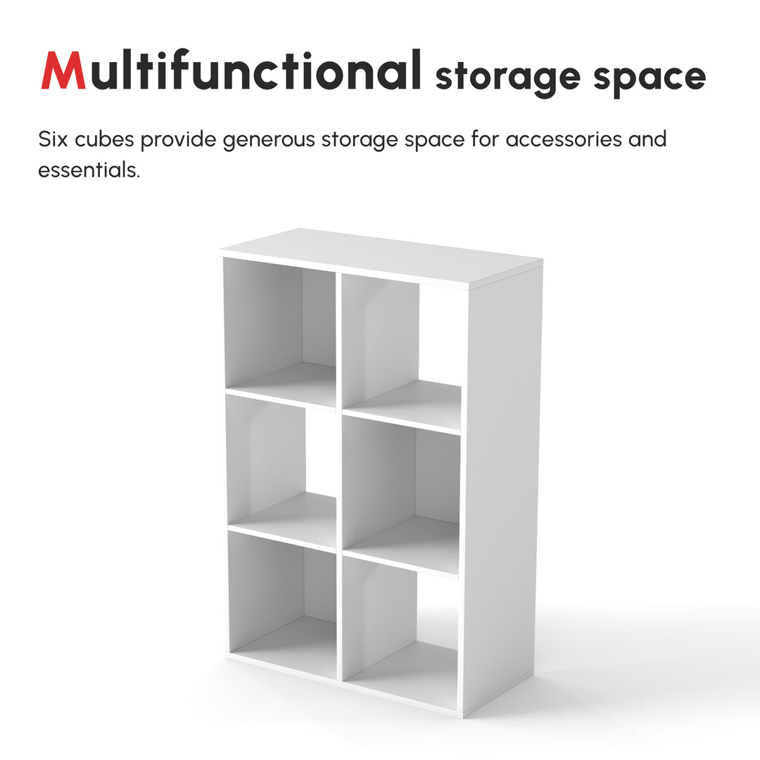 6-Cube Bookshelf - White