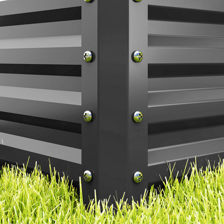 Set of Two 110 x 50cm Steel Planter Boxes - Light Grey