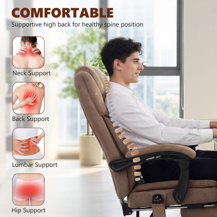 Office Chair with 6-Point Vibration Massage and Heat, Executive Comput