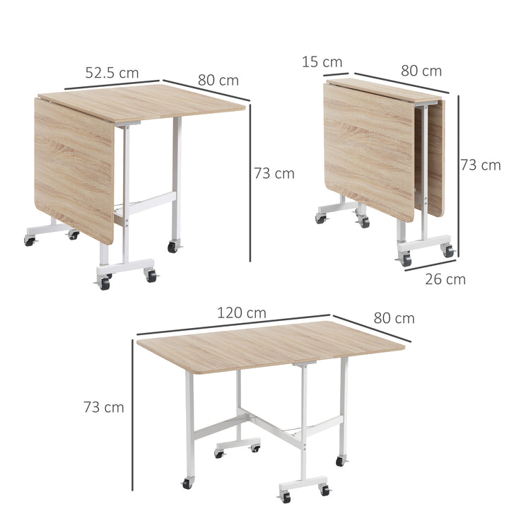 4-6 Person Drop Leaf Dining Table - Oak - view 3