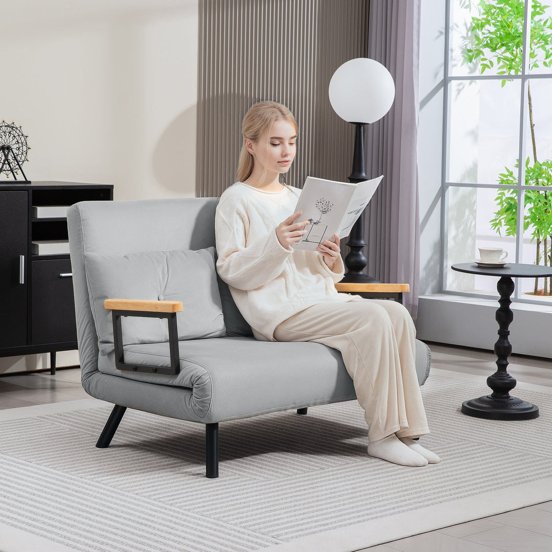 4-in-1 Velvet-Feel Double Sofa Bed, with Pillows