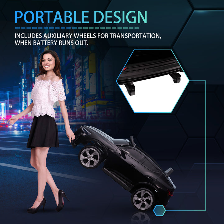 Audi E-tron Licensed 12V Kids' Electric Ride on, Electric Car for Kids, with Parental Remote, Music Lights MP3, Suspension Wheels, for 3-5 Years, Black