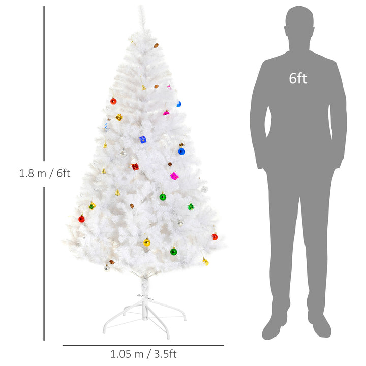 HOMCOM 6ft Snow Artificial Christmas Tree w/Metal Stand Decorations Home Seasonal Elegant Faux | Aosom UK