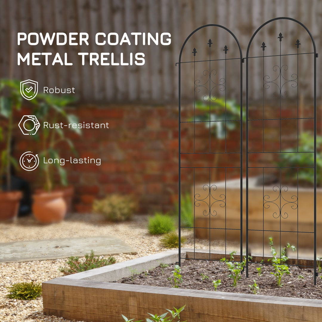 Outsunny Metal Trellis Set of 2, Garden Trellis for Climbing Plants Support Frames, Arrow Design