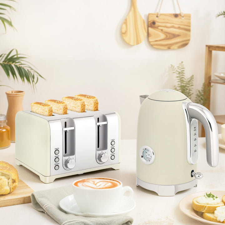 MCL Retro 3000W Kettle and Toaster Set - Grey