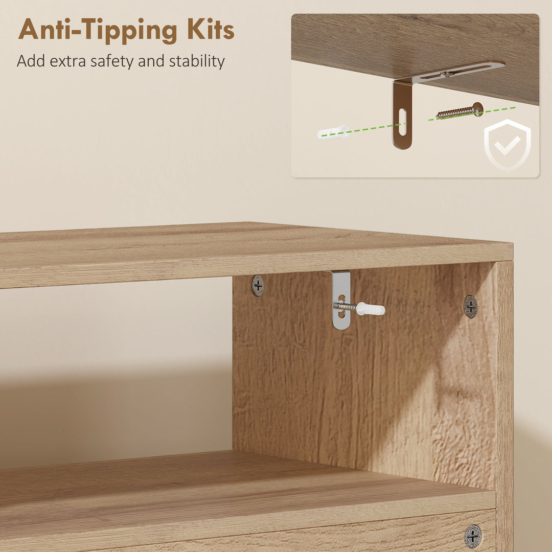 Shoe Cabinet with 2 Flip Drawers, Narrow Shoe Storage Top for Entryway
