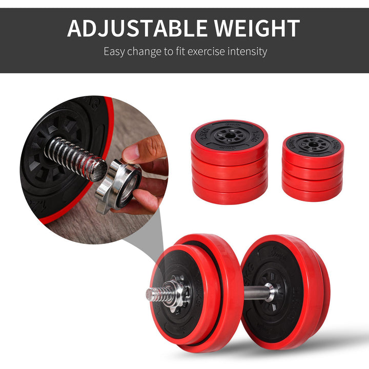 HOMCOM Adjustable Weights: 20KG Dumbbell & Barbell Set for Strength Training, Home Gym Fitness | Aosom UK