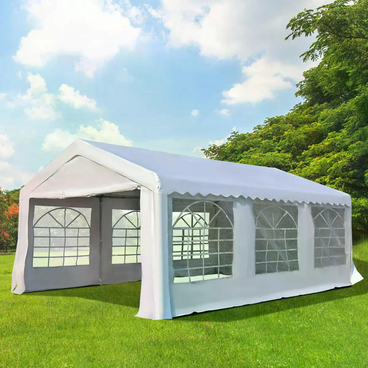 Outsunny 6m x 4 mParty Tents Portable Carport Shelter w/ Removable Sidewalls & Doors Party Tent Shelter Car Canopy