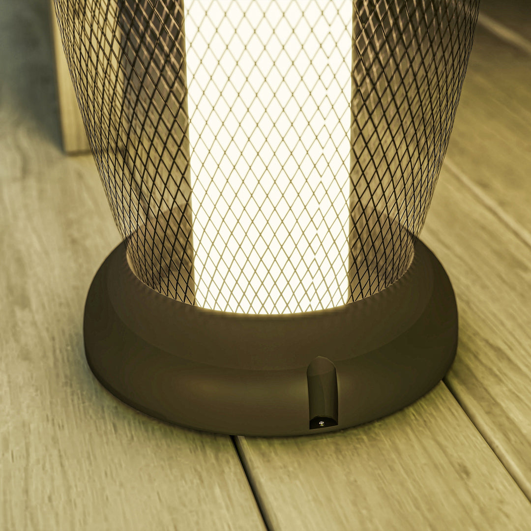 Garden Solar Lamp, 71.5 cm Tall Metal Floor Lamp, Auto On/Off LED Solar Garden Light with Metal Wire Shade, IP44 for Outdoor, Porch, Pathway, Terrace, Black