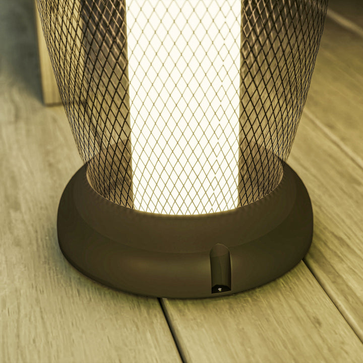 Garden Solar Lamp, 71.5 cm Tall Metal Floor Lamp, Auto On/Off LED Solar Garden Light with Metal Wire Shade, IP44 for Outdoor, Porch, Pathway, Terrace, Black