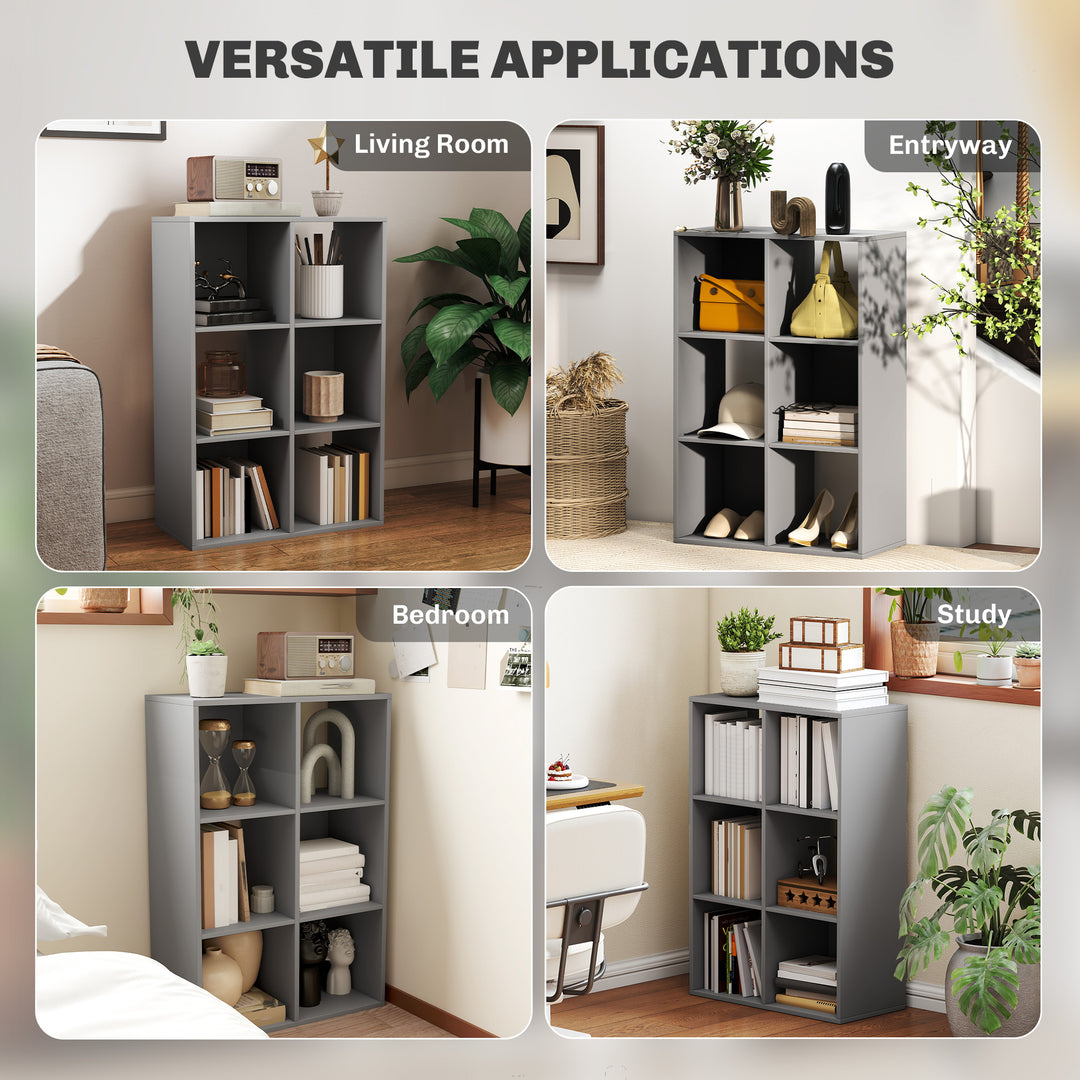6-Cube Bookshelf - Light Grey