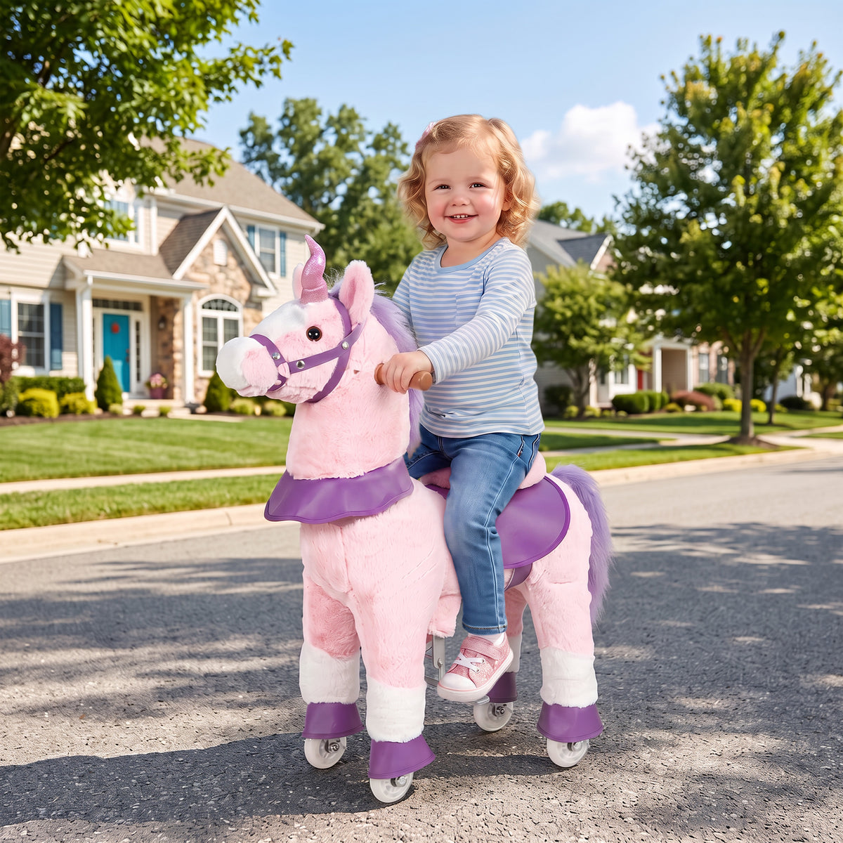 Ride on Horse Pedal Ride On Walking Horse Toy Rotatable Head Neighing - view 2