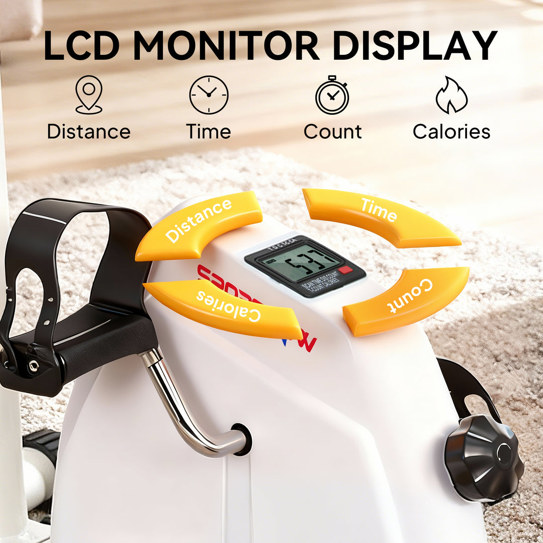 Seated Pedal Exerciser with Dual Massage and Adjustable Height