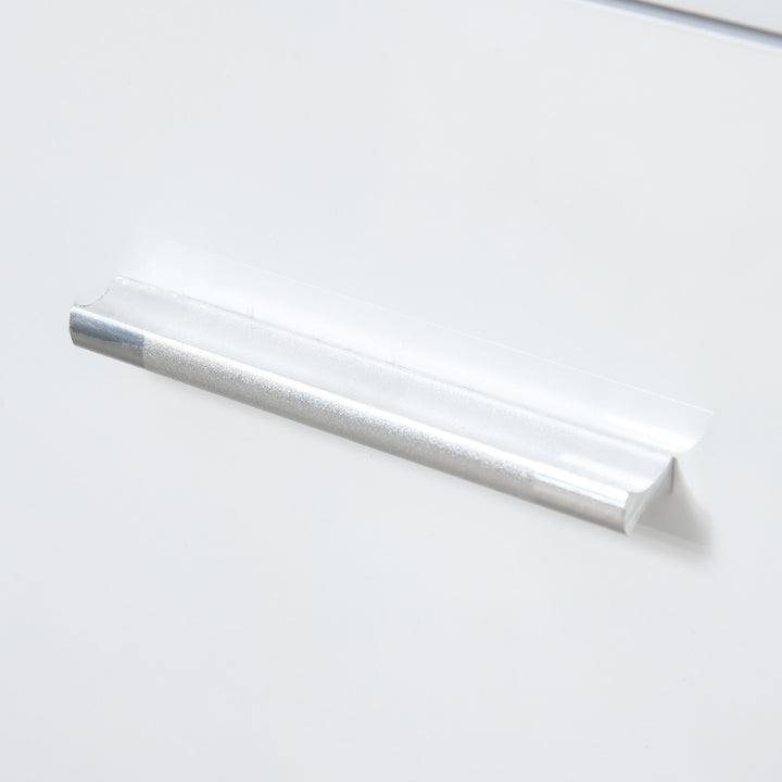 MCL Sideboard, Modern Storage Cabinet with 2 Drawers, 2 Doors and Adjustable Shelf, Kitchen Cabinet for Living Room, Dining Room, High Gloss White