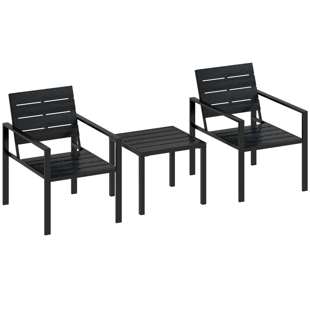 3 Pieces Garden Bistro Set for 2, Outdoor Bistro Table and Chairs with