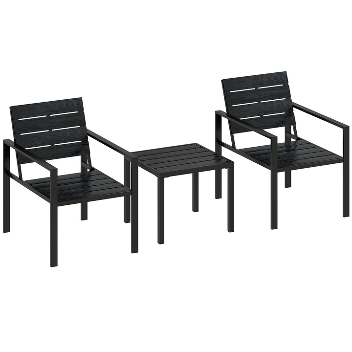 3 Pieces Garden Bistro Set for 2, Outdoor Bistro Table and Chairs with