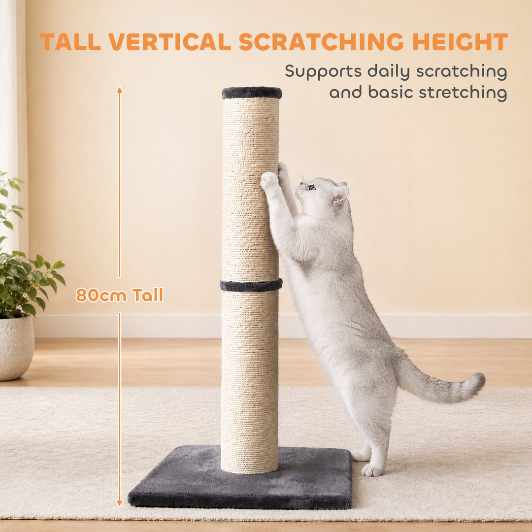 Cat Scratching Post, 80cm Tall Cat Scratch Post with Sisal Rope - view 6