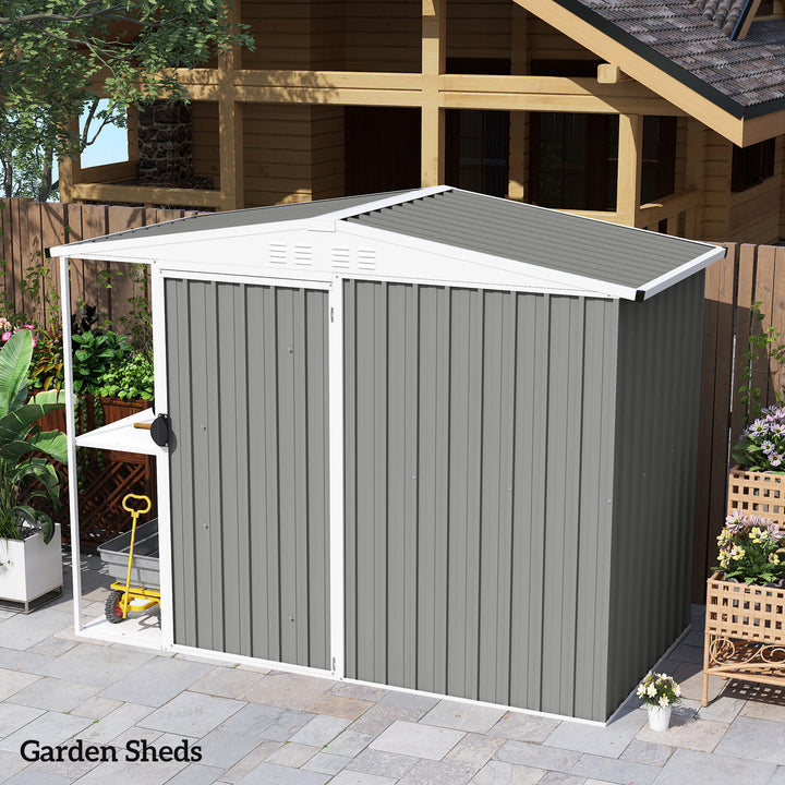 Set of 12 Corrugated Steel Roof Sheet Panels - Light Grey