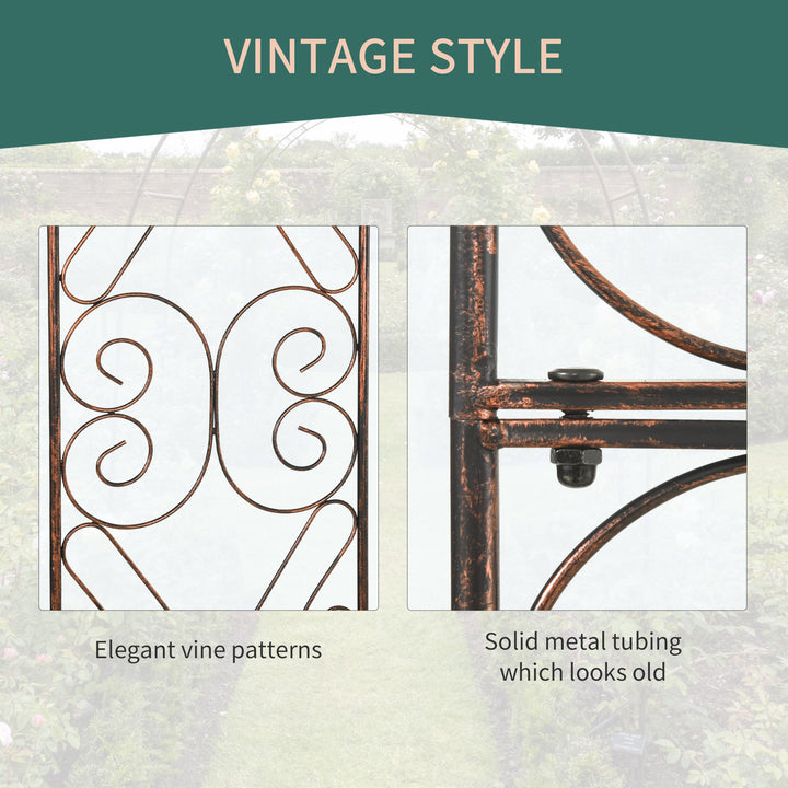 MCL Metal Garden Arch Trellis, Decorative Arbour Archway for Walkway Path Ceremony Wedding Party, 120 x 30 x 226cm